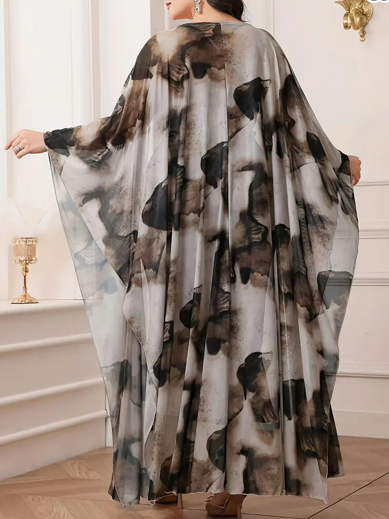 πΉ Completo Elegante Due Pezzi β Abito Midi con Kimono in Chiffon β¨
