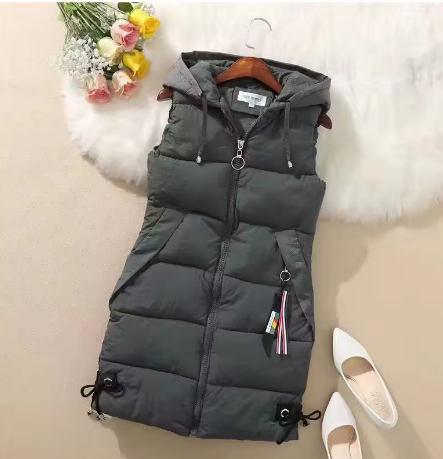 Gilet imbottito senza maniche da donna – colore bianco