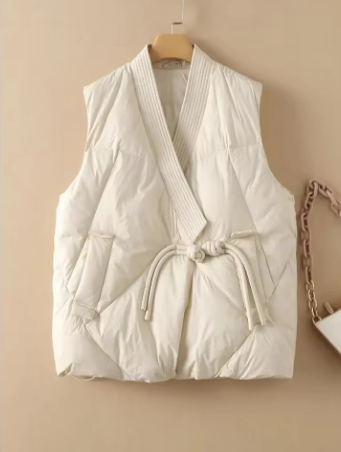 β¨ Gilet Imbottito Invernale con Cintura Annodata β¨