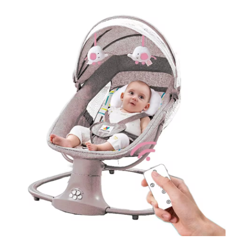 Sdraietta Elettrica per Neonato con Telecomando e Giochi Pendenti
