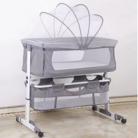 Culla Next to Me Regolabile con Zanzariera e Portaoggetti – Design Pieghevole e Sicuro