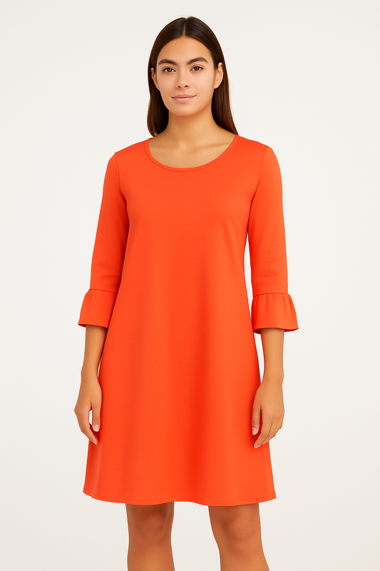Abito donna in cotone – colore corallo