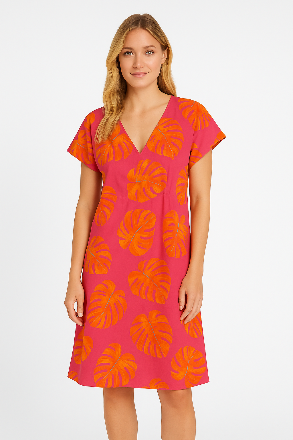 Abito estivo con stampa tropicale