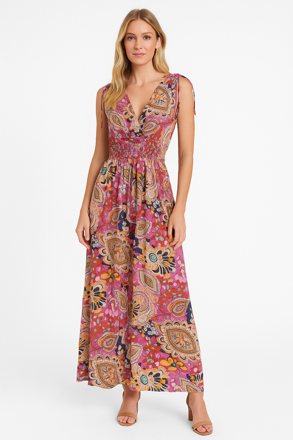 Abito lungo boho chic multicolor