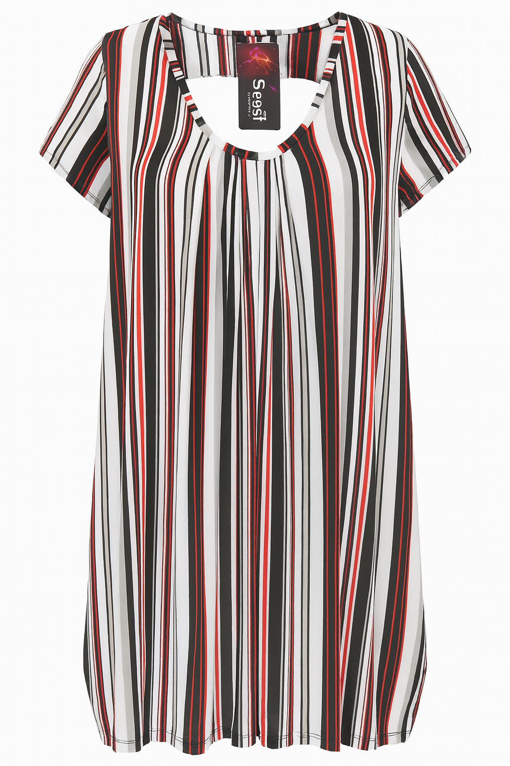 Vestito a righe multicolor effetto palloncino