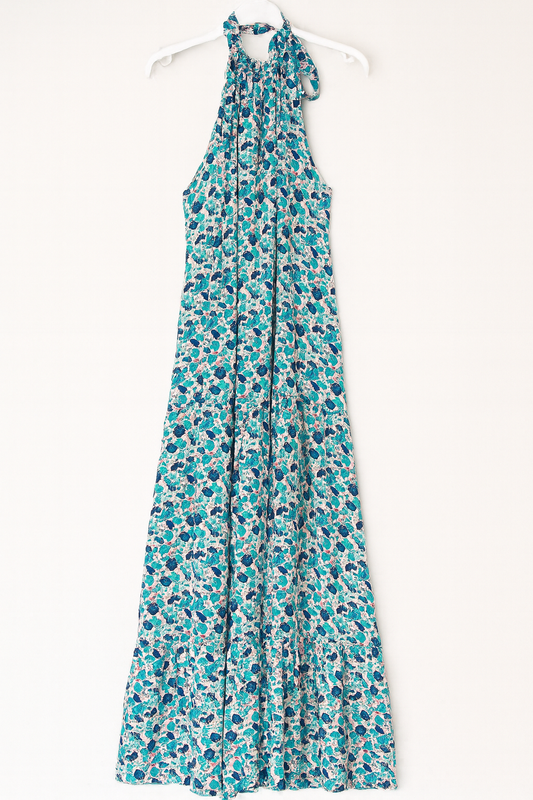 🌸 Abito lungo floreale con scollo all’americana 🌸