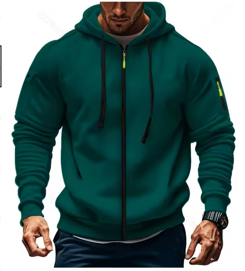 Felpa da uomo con cappuccio e zip intera