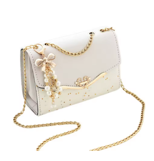 🌸 Borsa a Tracolla Elegante con Dettagli Gioiello