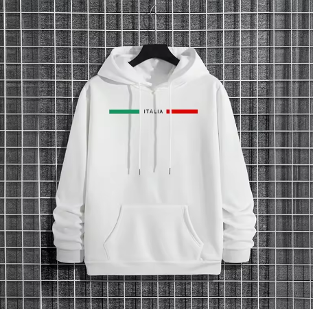 Felpa con cappuccio “ITALIA” bianca 🇮🇹