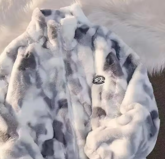 🧥❄️ Giacca in pelliccetta sintetica maculata ❄️🧥