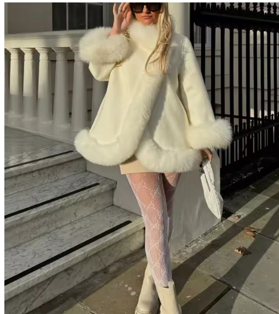 ✨🧥 Cappotto elegante in eco-pelliccia con bordi in pelliccia sintetica 🧥✨