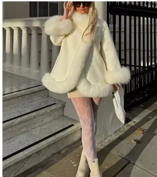 ✨🧥 Cappotto elegante in eco-pelliccia con bordi in pelliccia sintetica 🧥✨