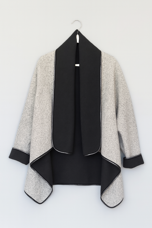 🧥 Cardigan in lana con interno a contrasto