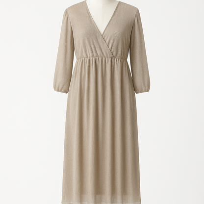 🌟 Abito elegante plissé color champagne 🌟