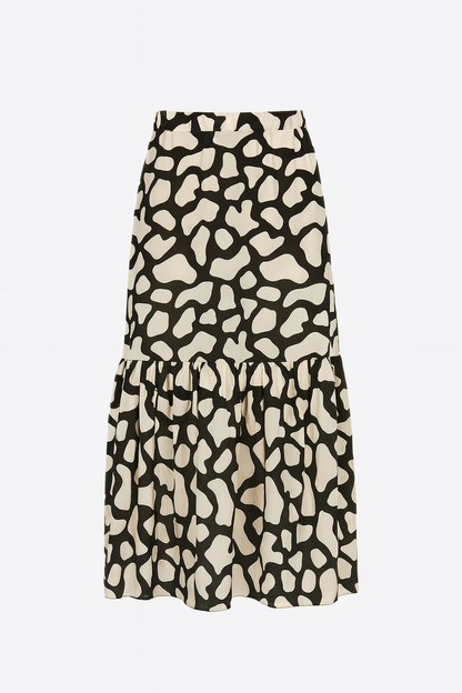 Completo due pezzi stampa astratta bianco e nero