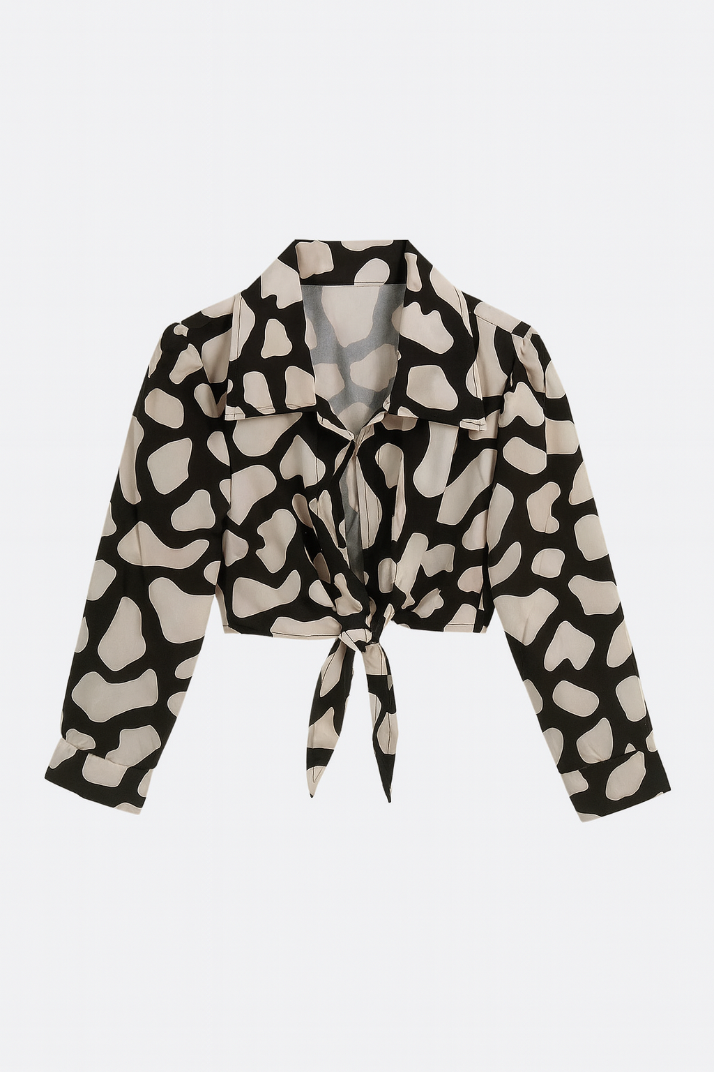 Completo due pezzi stampa astratta bianco e nero