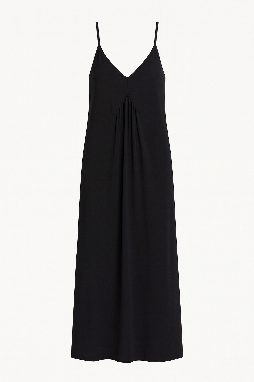 🌸 Vestito lungo nero elegante con dettagli in perle di legno 🌸