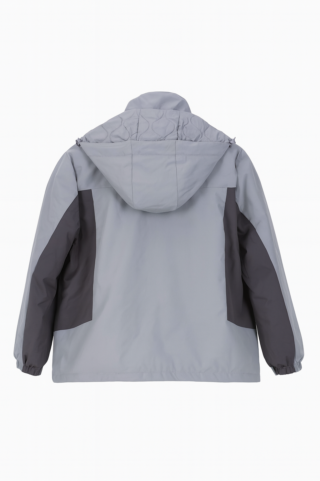 Giacca tecnica impermeabile grigia con cappuccio