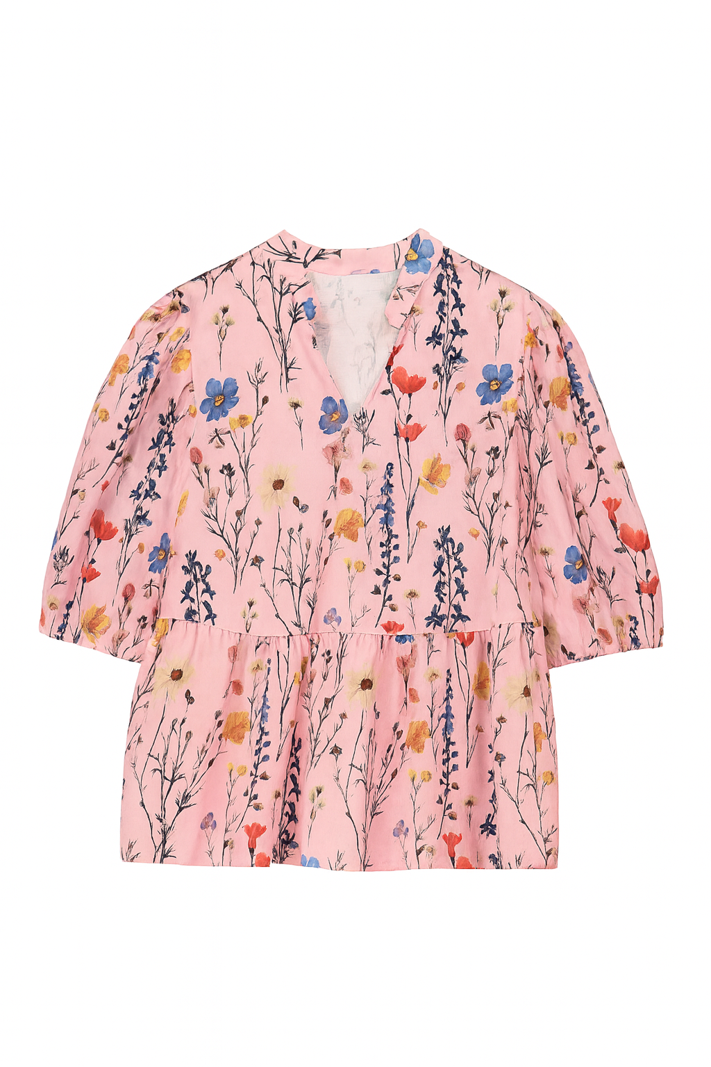 🌸 Blusa floreale rosa con scollo a V