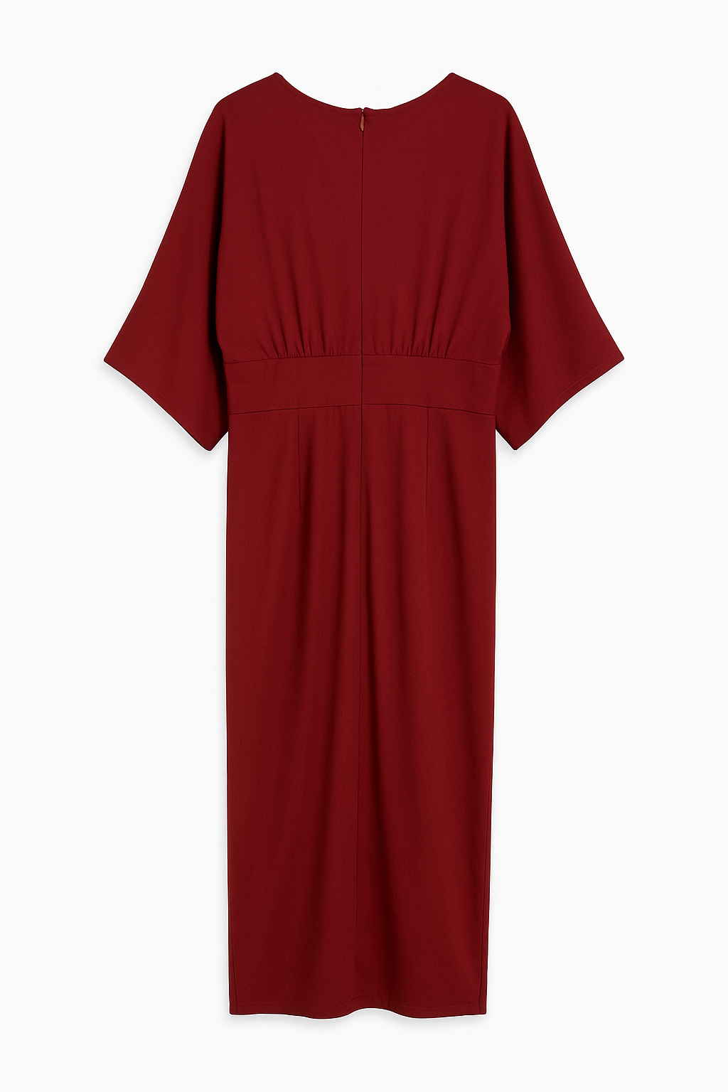 Abito midi elegante in jersey bordeaux
