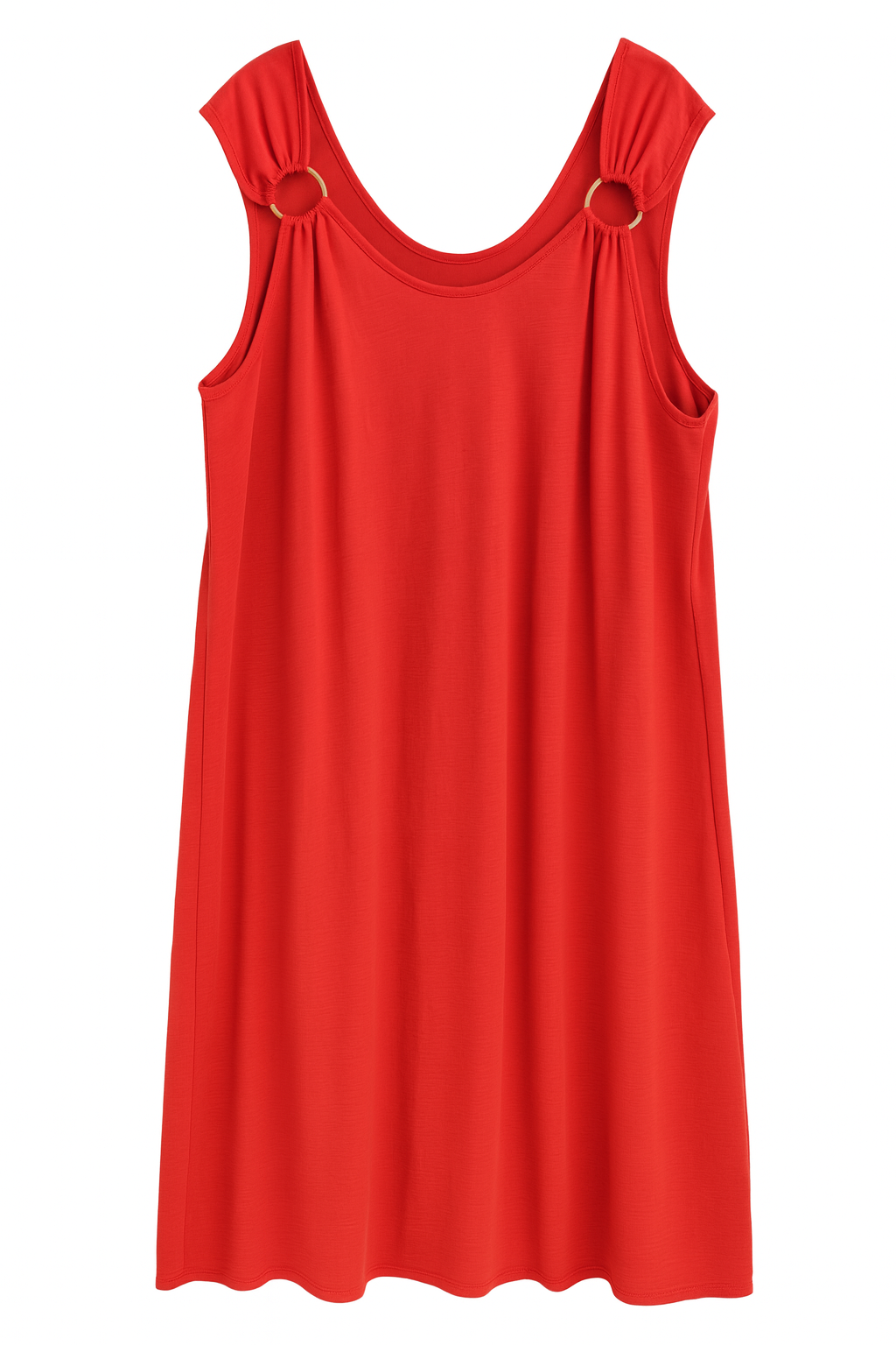 🌹 Abito rosso elegante con dettagli ad anello