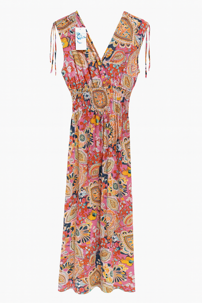 Abito lungo boho chic multicolor