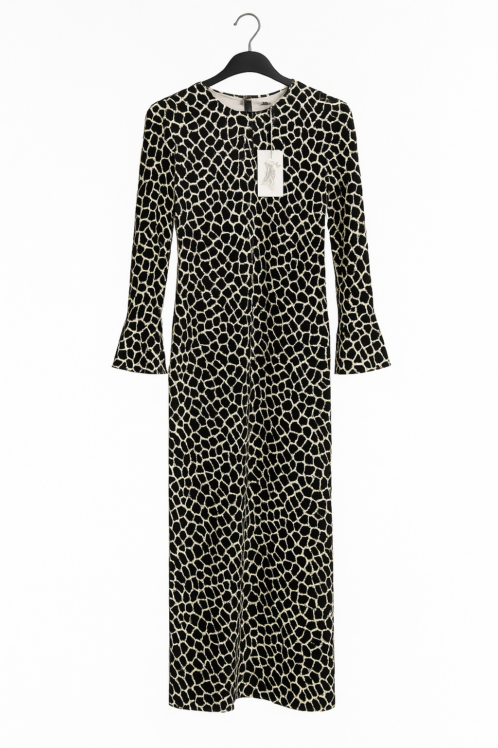 ✨ Abito lungo animalier con maniche svasate ✨