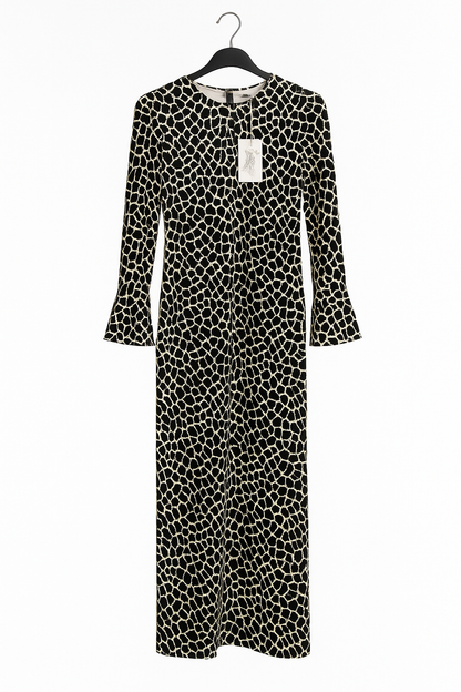✨ Abito lungo animalier con maniche svasate ✨