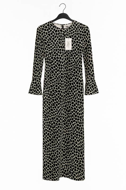 ✨ Abito lungo animalier con maniche svasate ✨