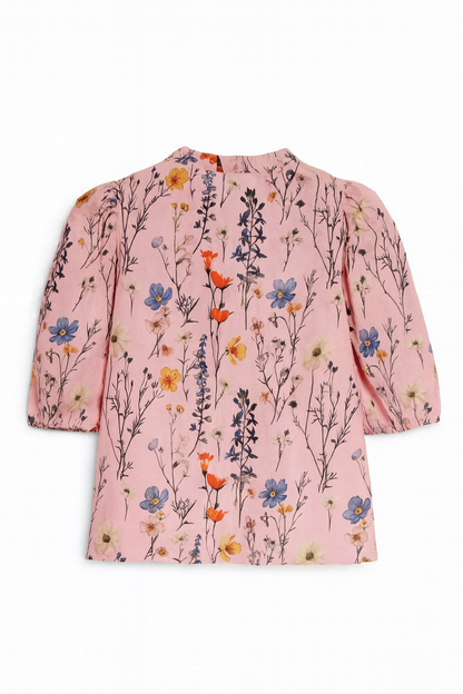 🌸 Blusa floreale rosa con scollo a V